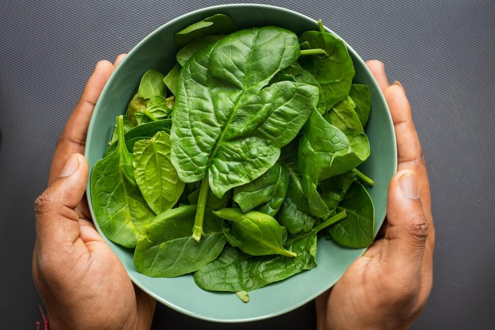 Spinach healthy hair foods